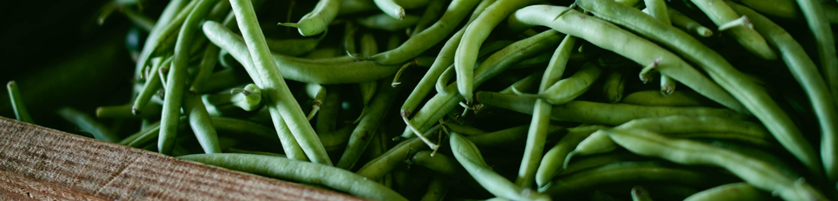 several green beans in a basket